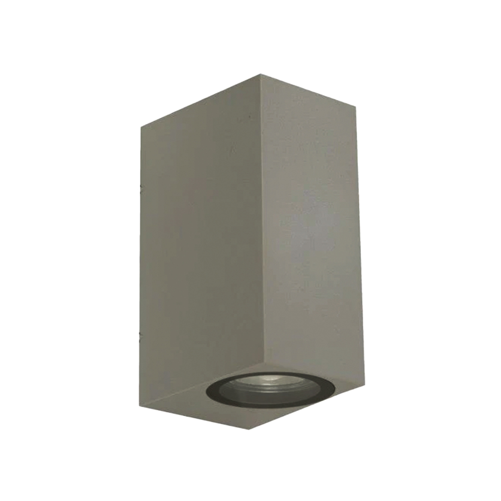 Lámpara rectangular gris de pared exterior 2l - gu10