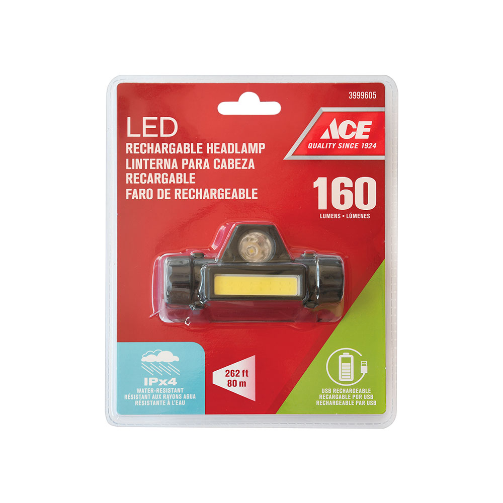 Lámpara led recargable de cabeza 160 lm