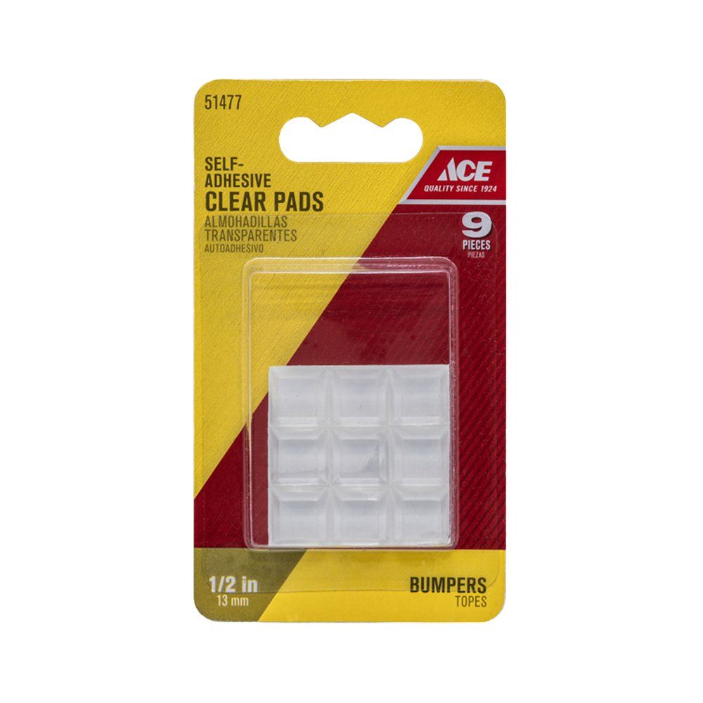 Protector bumper adhesivo cuadrado 12.70 x 12.70 mm (1/2 x 1/2 pulg) 9 piezas