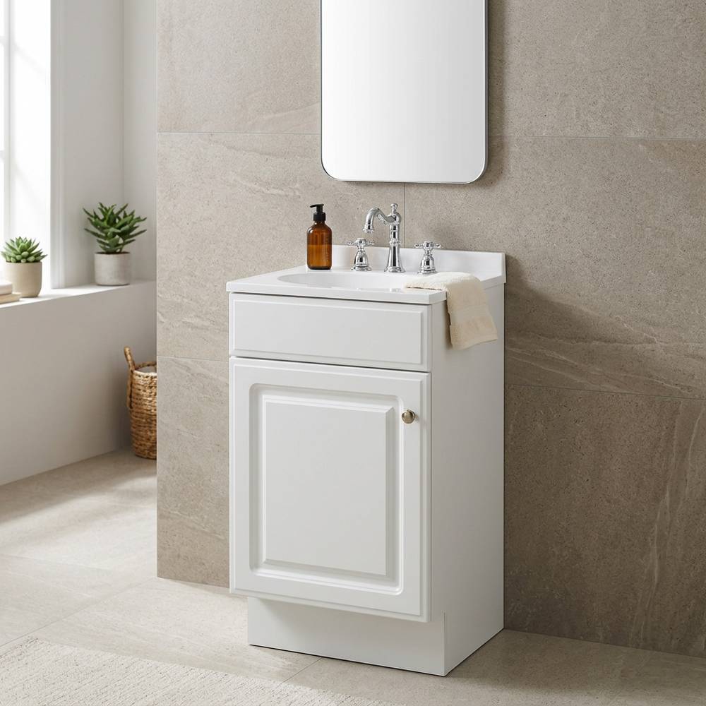 Gabinete con lavamanos blanco 1 puerta 45cmx40cmx80cm