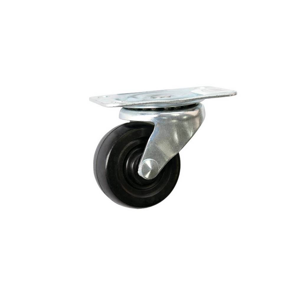 Rodo giratorio de hule color negro de 63 mm ( 2 1/2 pulg) 100 lb (45.36 kg)