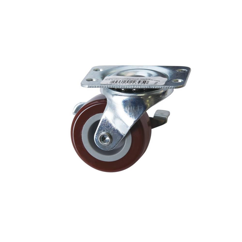 Rodo giratorio 50.8 mm (2 pulg)- 125 lb (56.7 kg) rueda de poliuretano con freno
