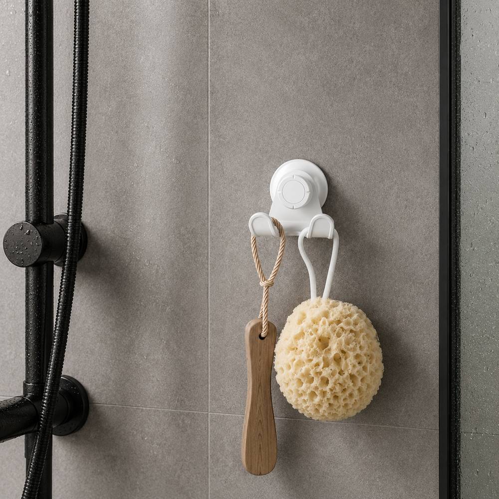 Gancho adhesivo para ducha 6x7.5cm blanco