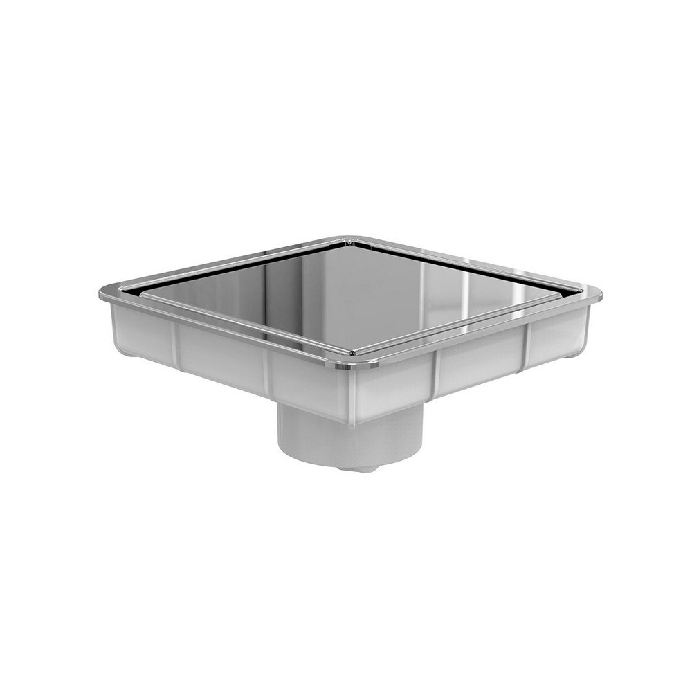 Resumidero para baño cuadrado acero inoxidable 4.49x3.63 pies (11.40x9.22 cm)