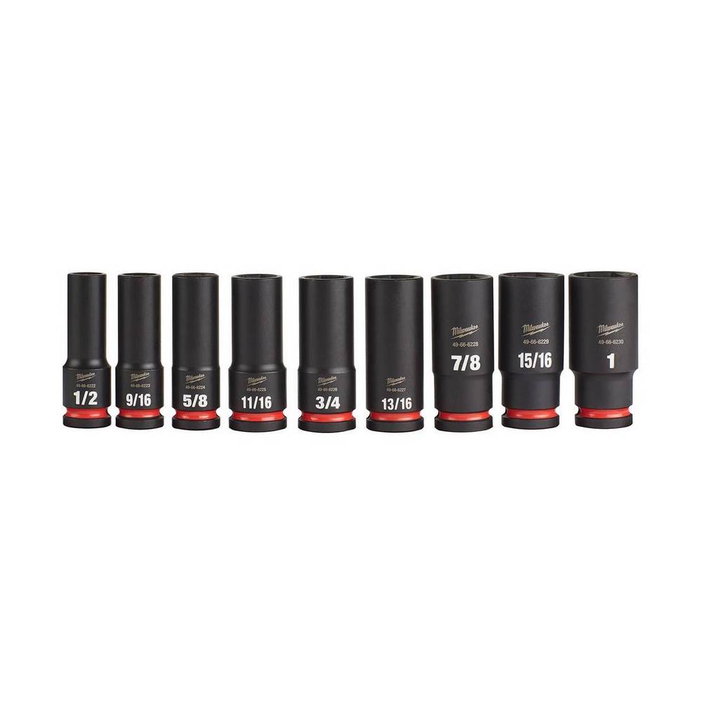 Juego de cubos de impacto largo 12.7 mm - 9 unidades
