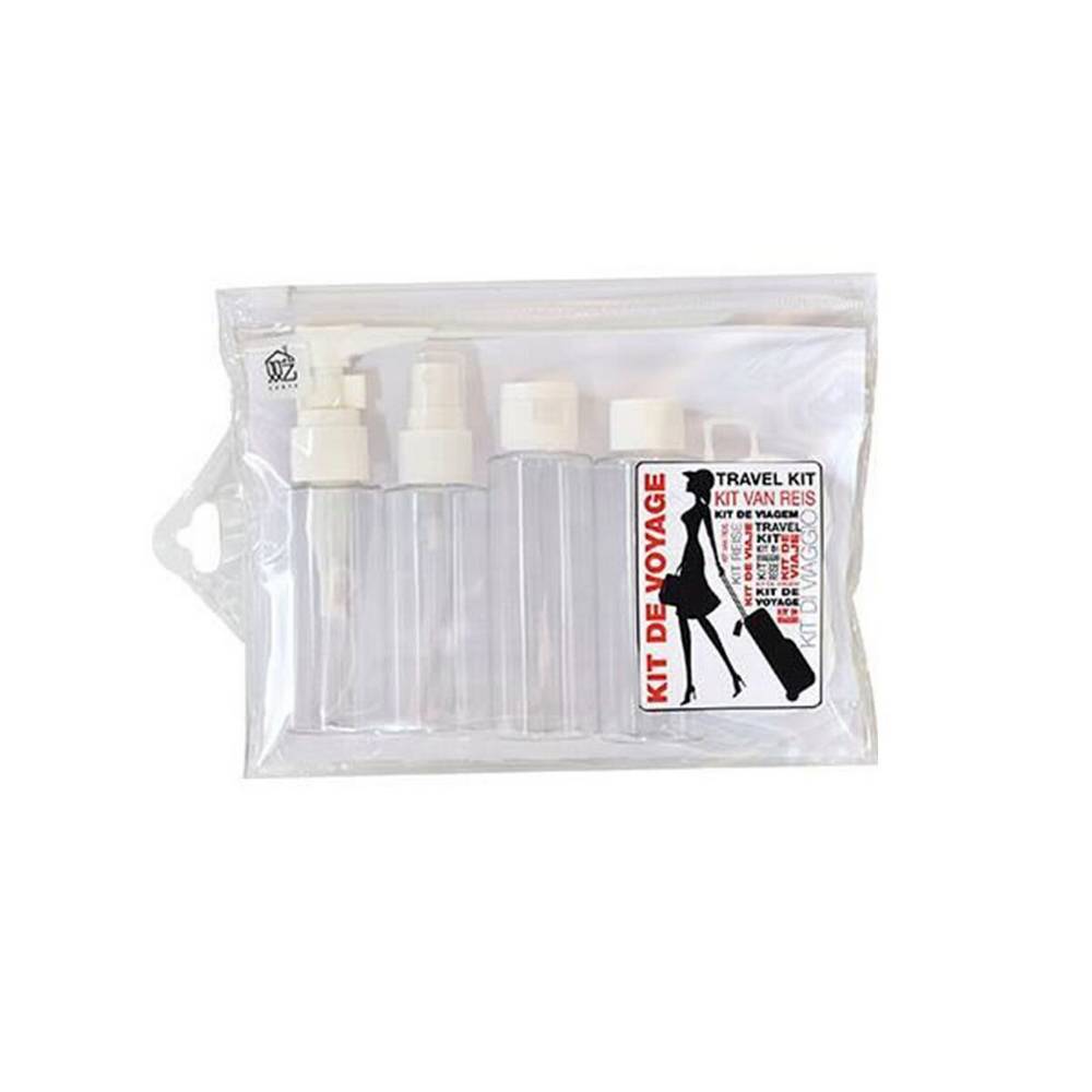 Botes plásticos para viaje con estuche blanco 6 unidades
