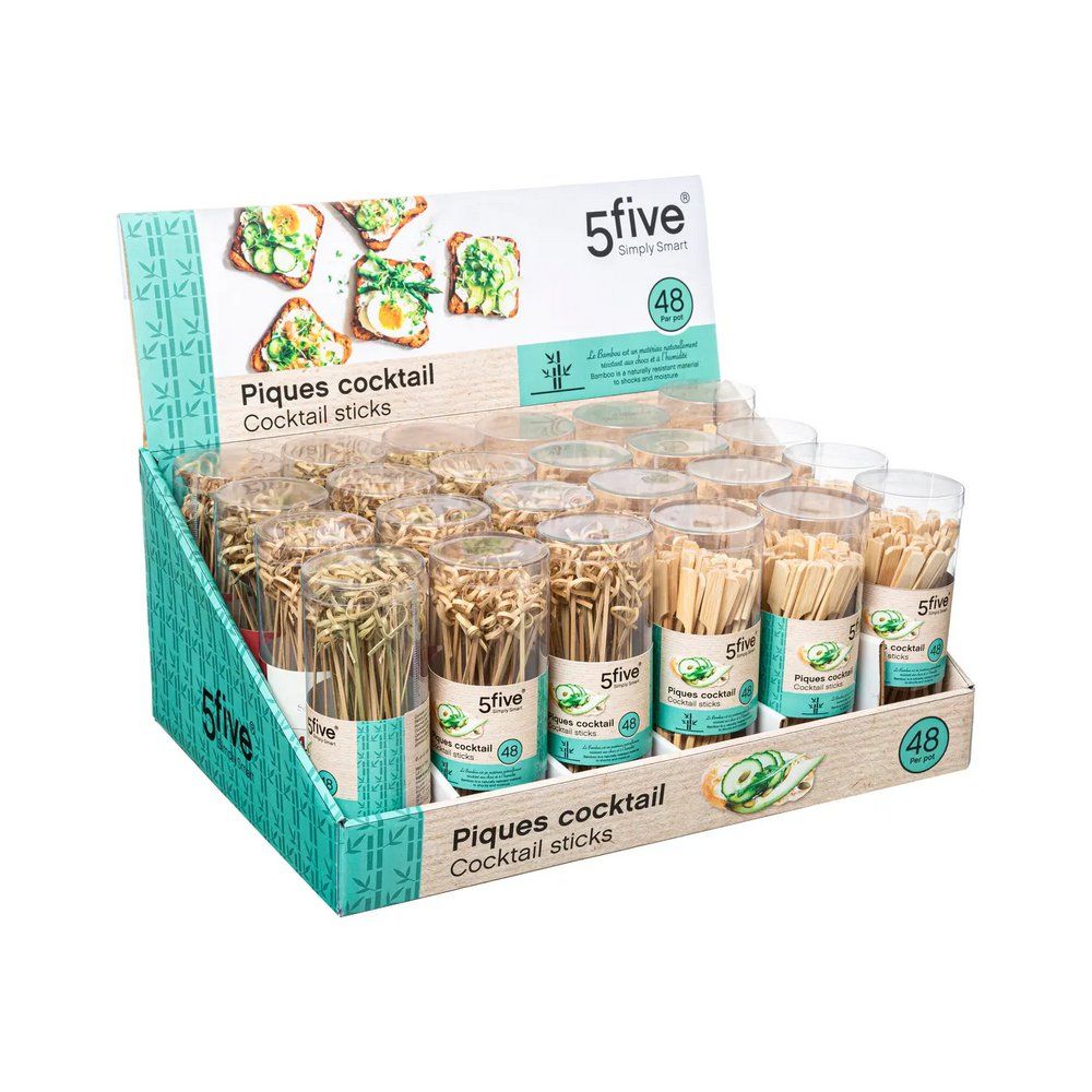 Palillos de bambú para coctel surtido 16 cm - 48 unidades