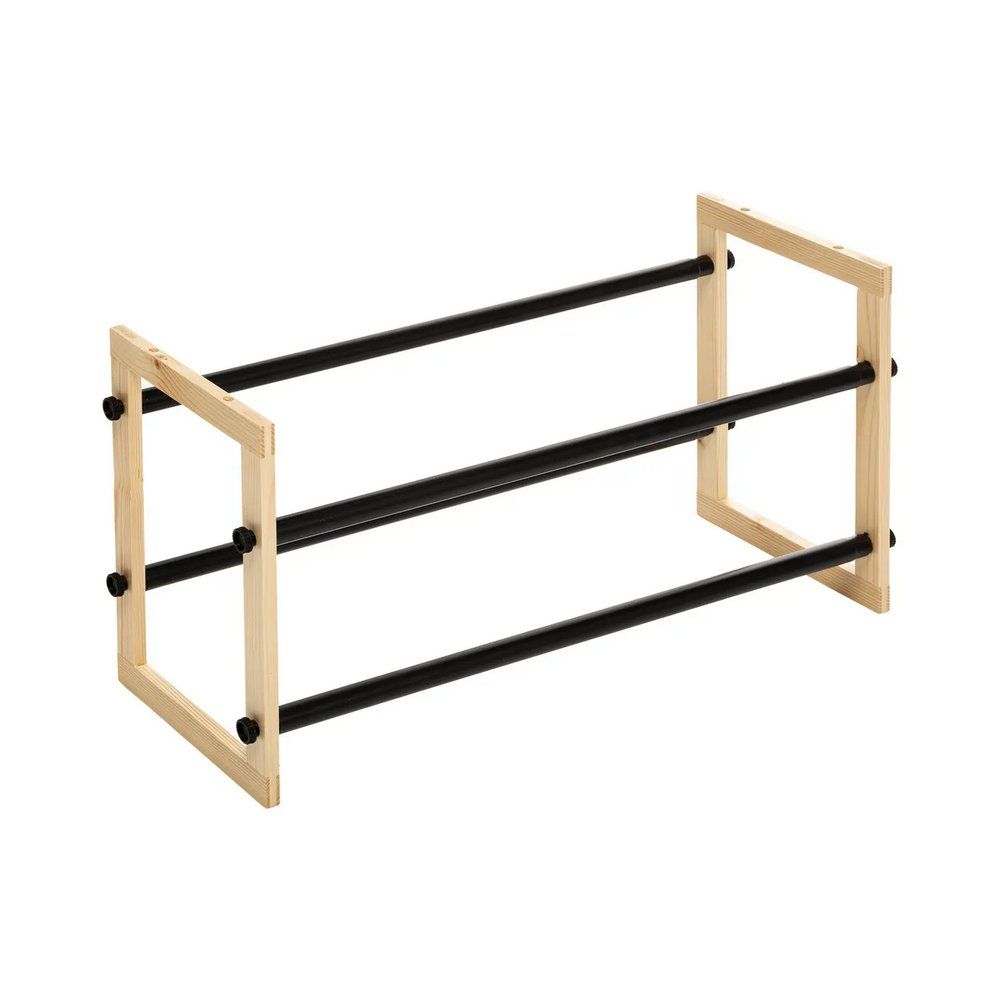 Zapatera de madera extensible 114 x 30cm 2 niveles