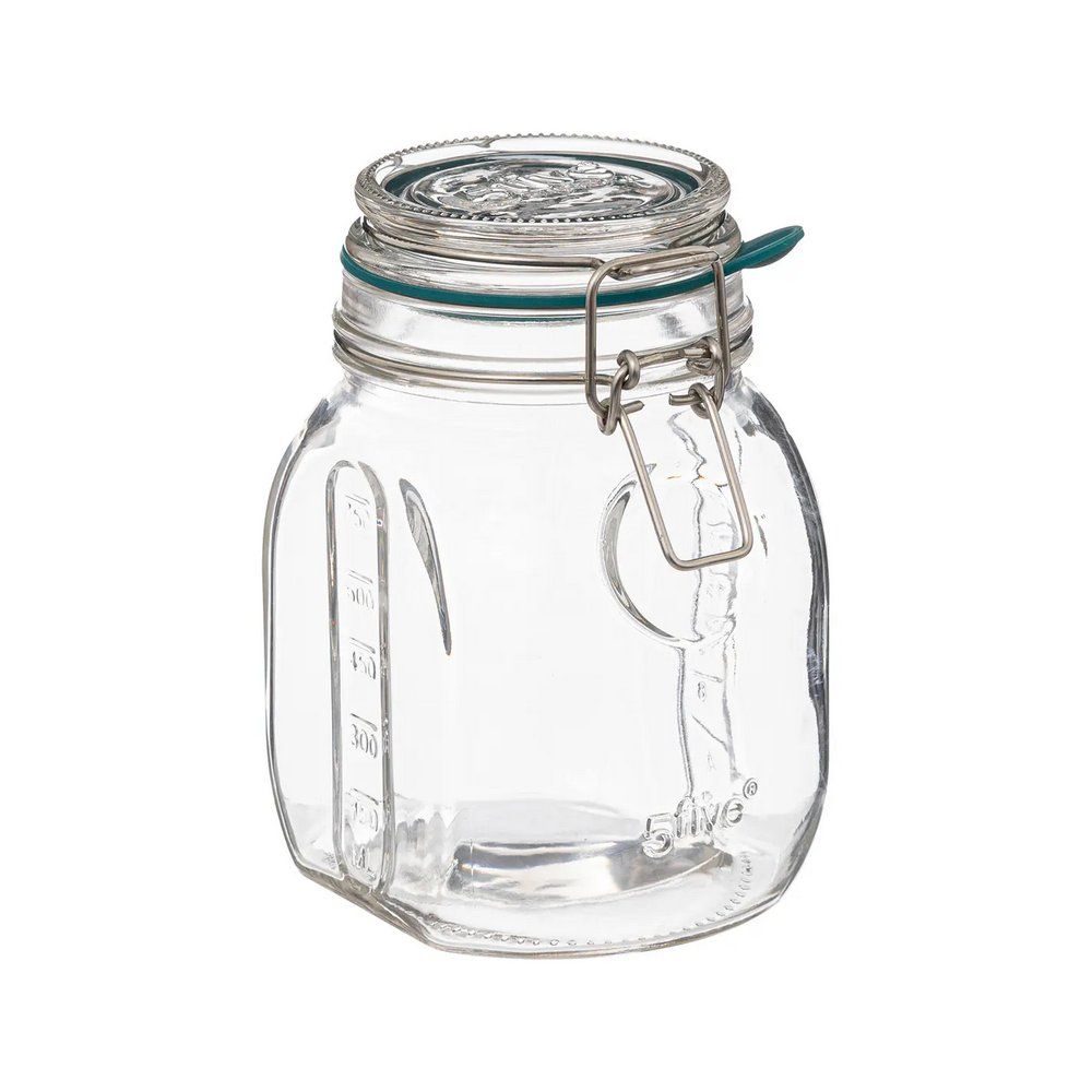 Depósito de vidrio hermético transparente de 750 ml