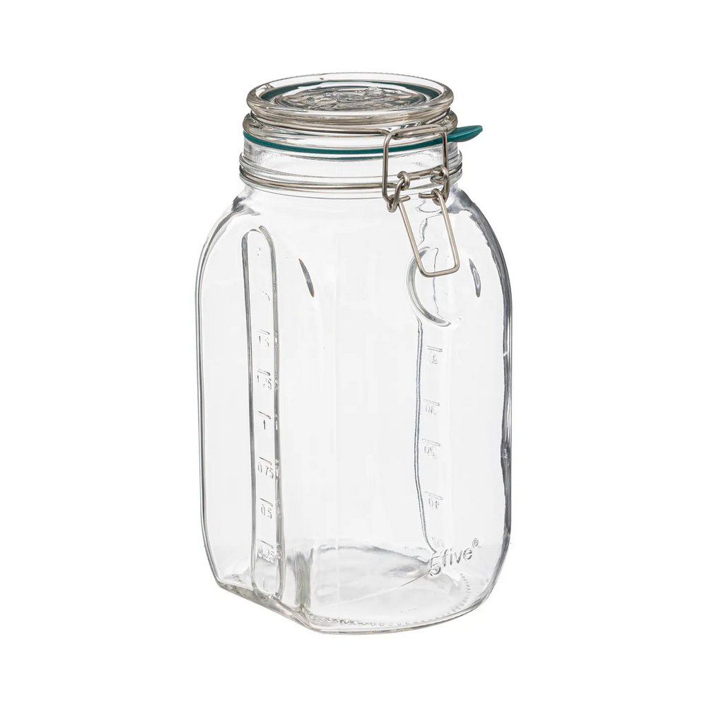 Depósito de vidrio hermético transparente de 2 l