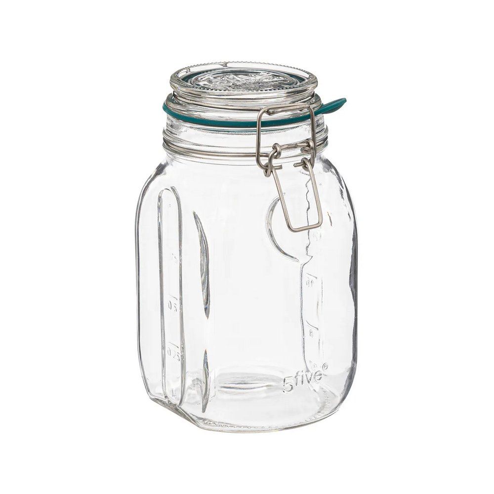 Depósito de vidrio hermético transparente de 1 l