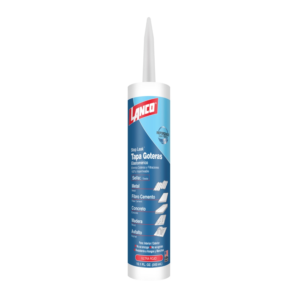 Masilla acrílica tapagoteras color rojo liso 300 ml (10.1 oz)