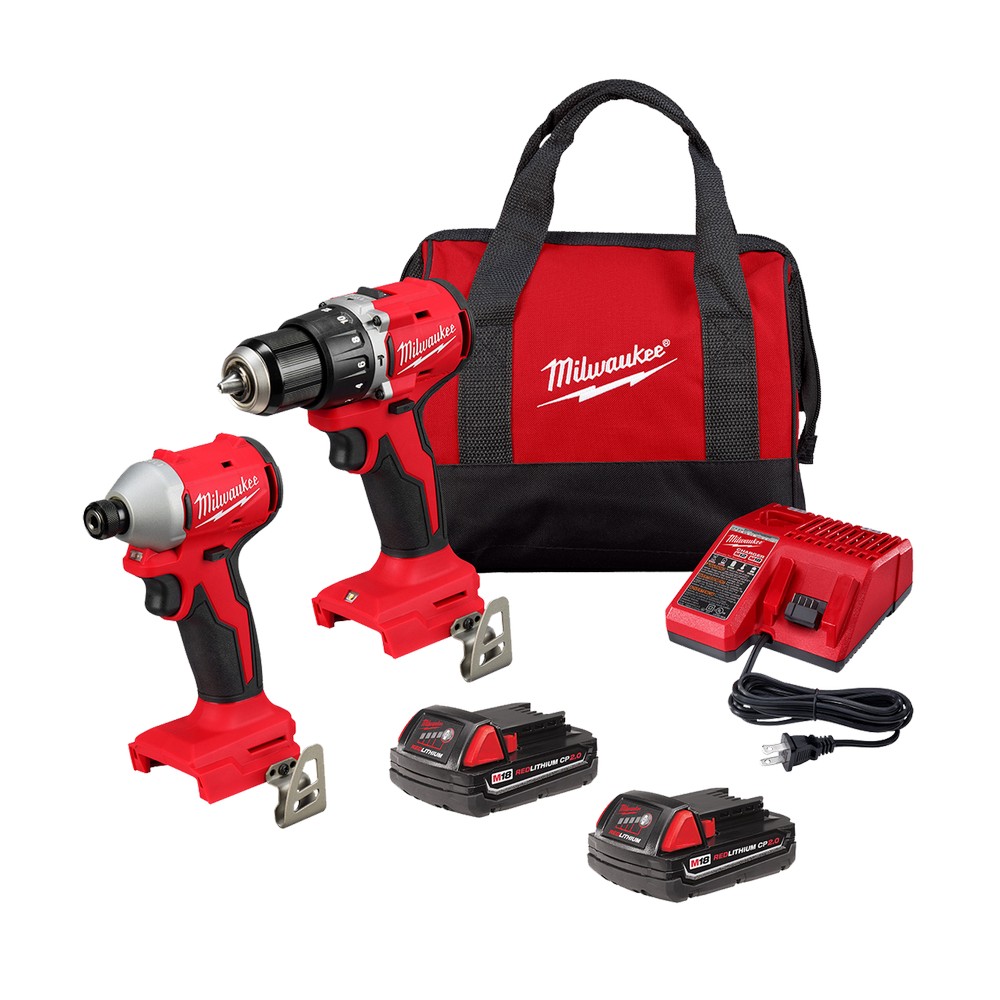 Kit taladro percutor 12.7 mm + atornillador de impacto 6.3 mm m18 brushless