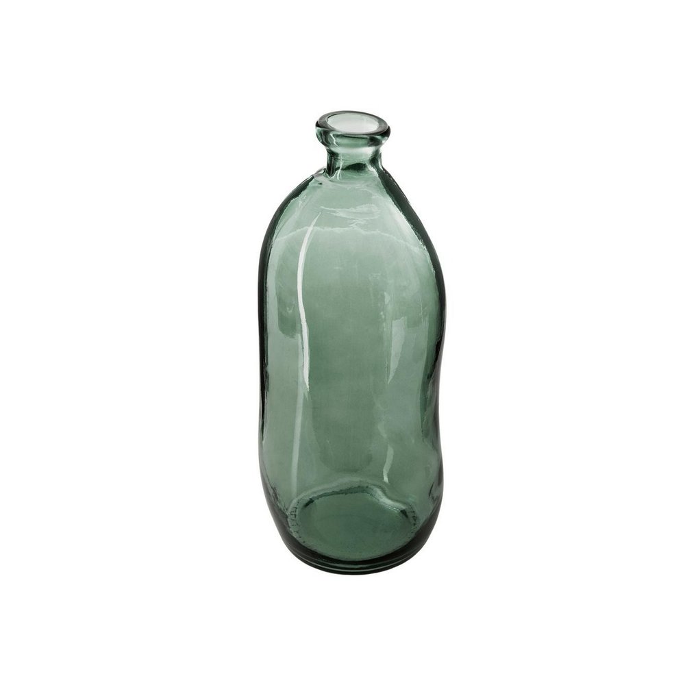 Jarron de vidrio en forma de botella 51x23 cm verde