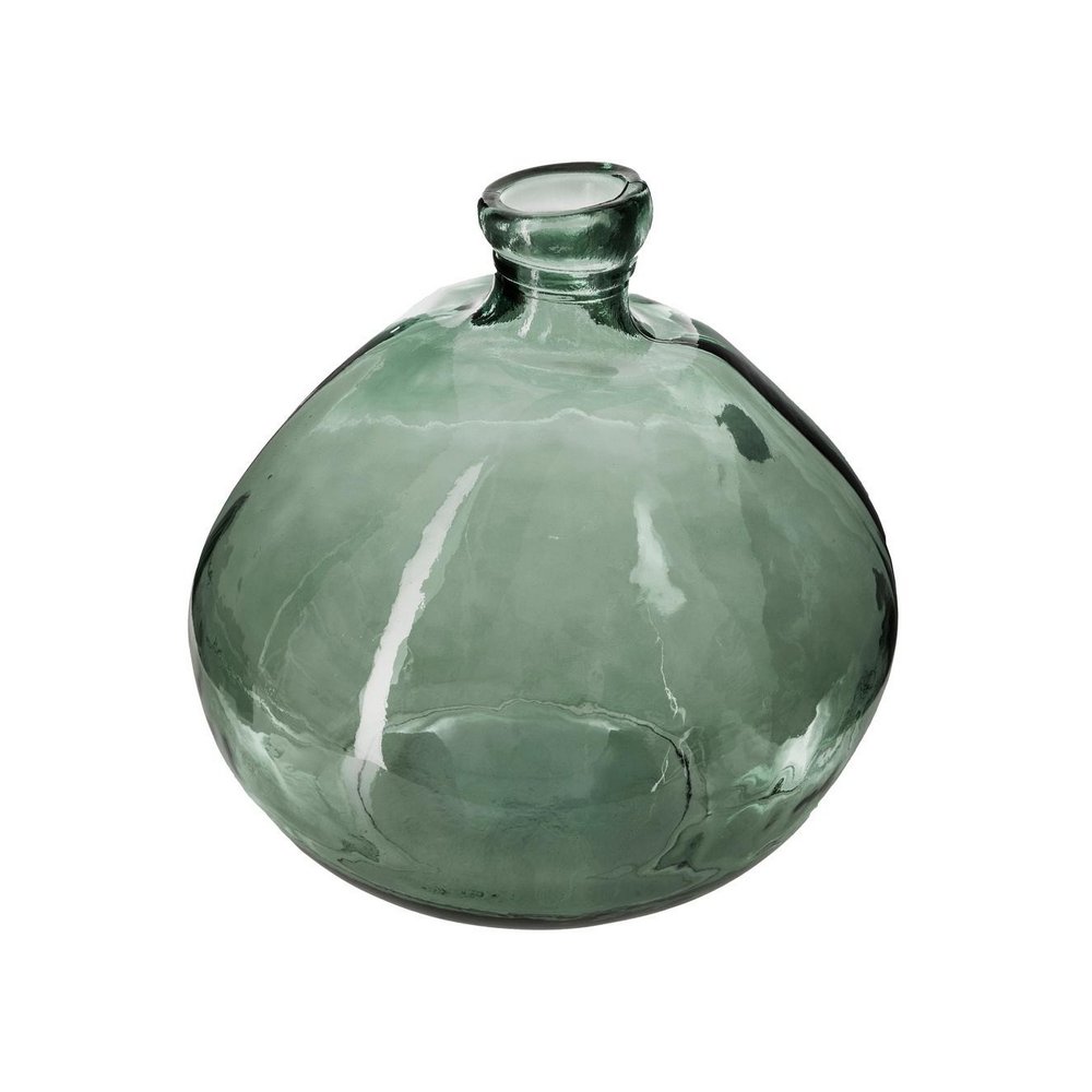 Jarron de vidrio en forma de botella 33 cm verde