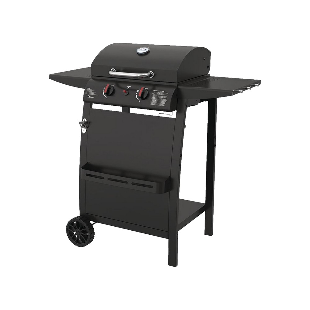 Barbacoa de gas 2 quemadores con soporte lateral