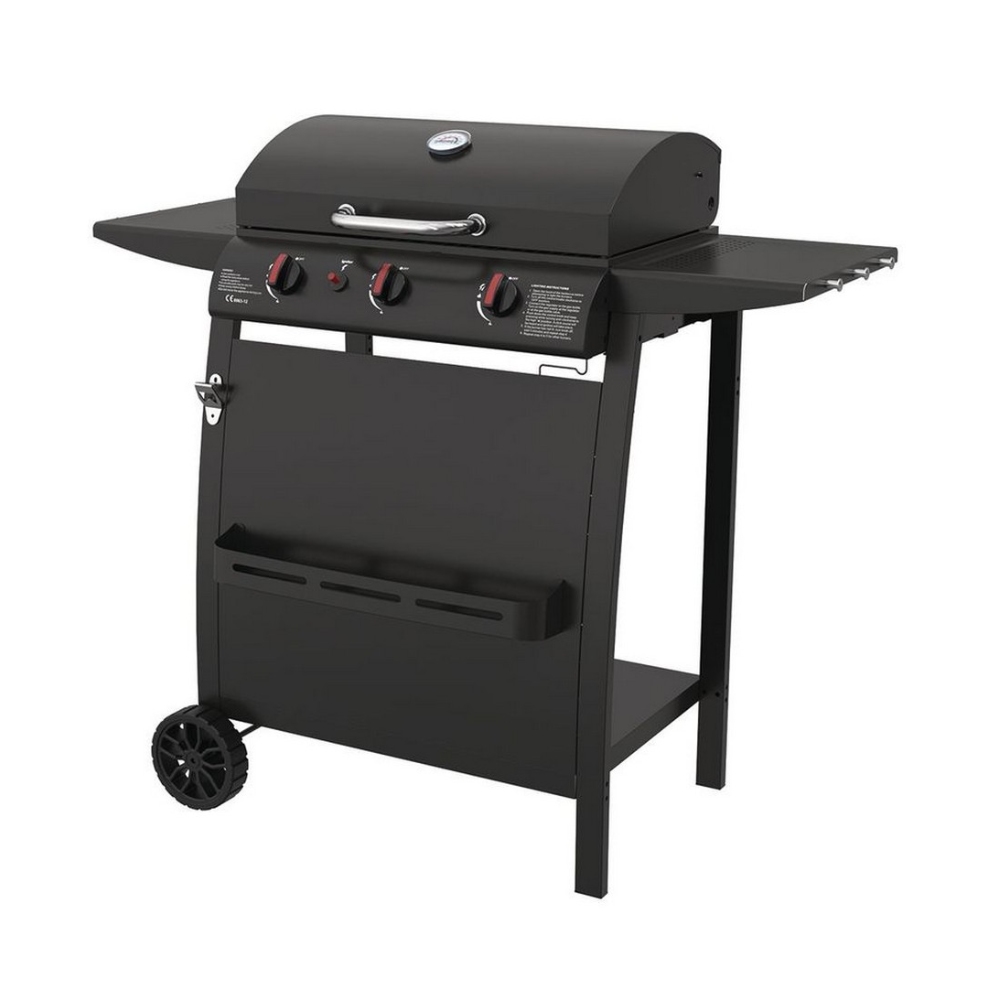 Barbacoa de gas 3 quemadores con soporte lateral