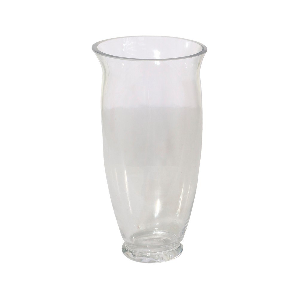 Florero decorativo de vidrio 20 x 6 cm transparente