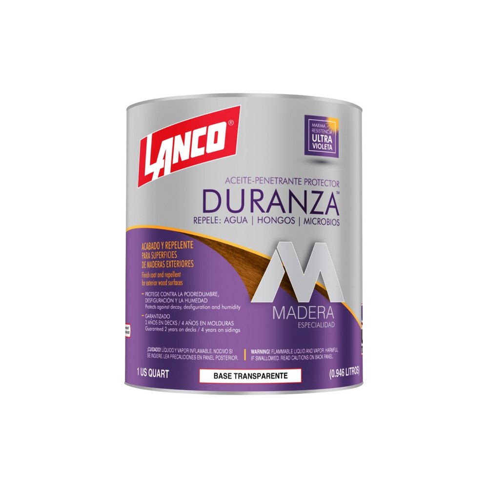 Penetrante para madera semi transparente color mate duranza 0.946 l (qto)
