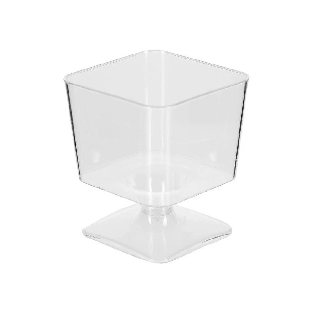 Copa cuadrada de plástico para aperitivos 4.7 x 5.5 cm - set 12 piezas