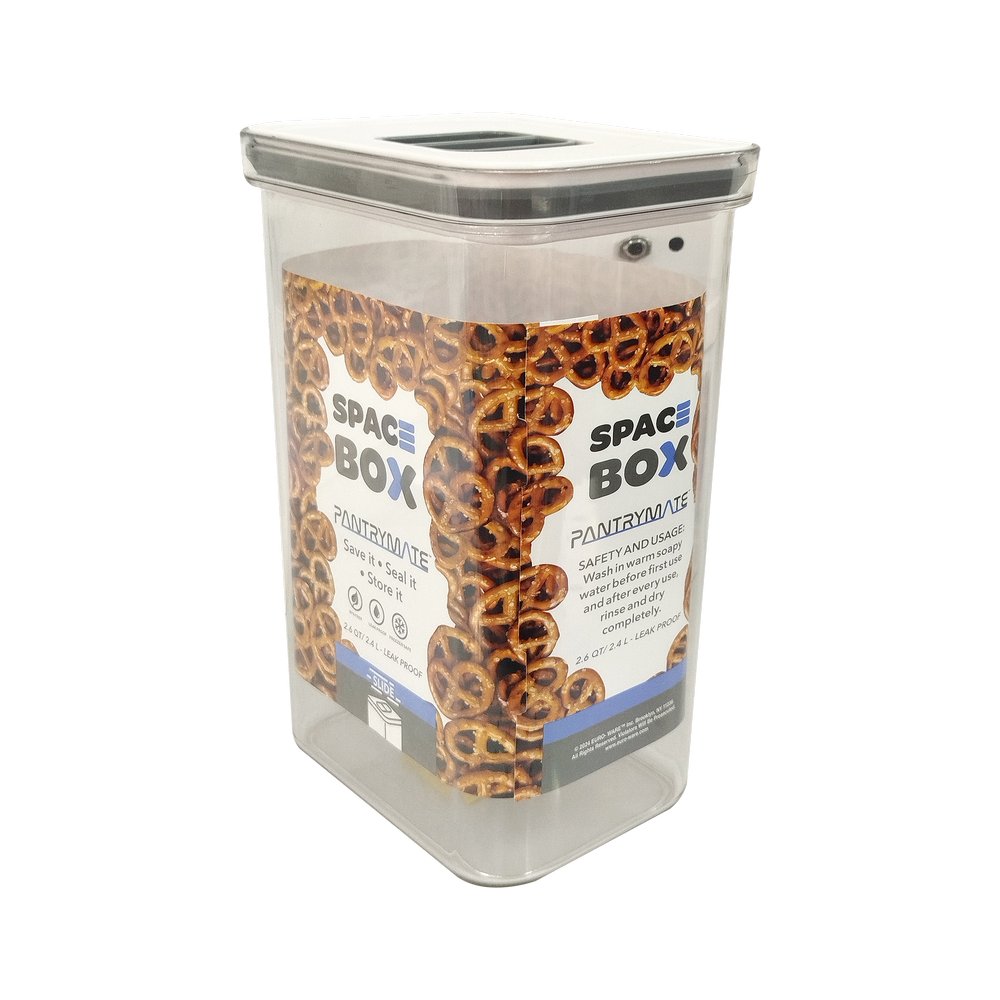 Deposito plastico rectangular para snack 2.4 l