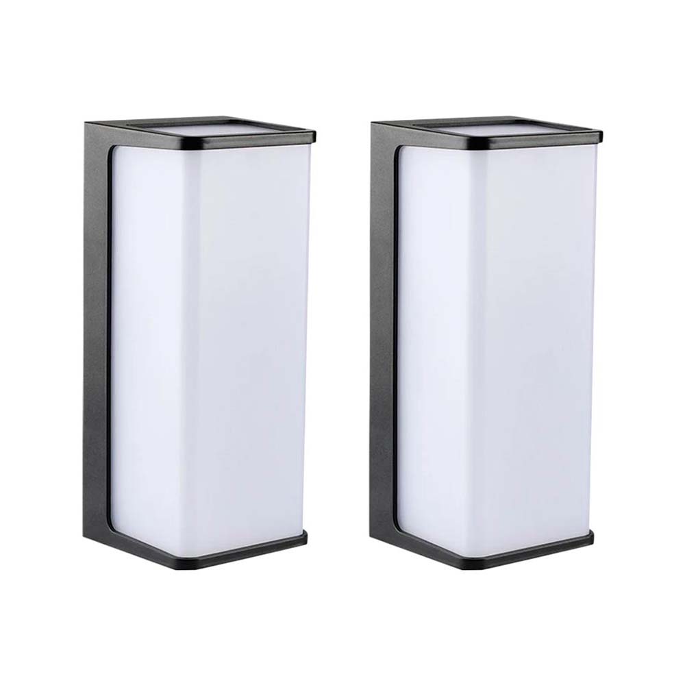 Lámpara de pared led exterior cilíndrica negra 12w