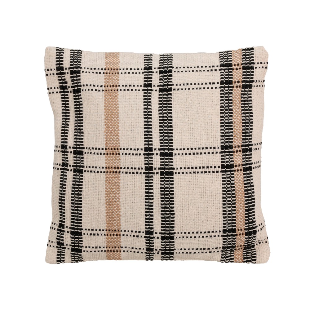 Cojin decorativo 45x45 cm beige con lineas