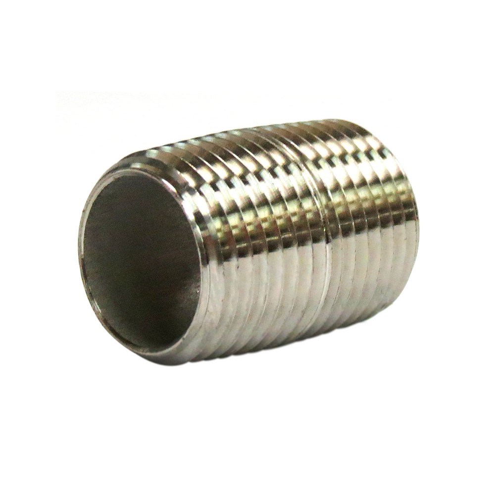 Niple acero inoxidable 1-4 rosca corrida