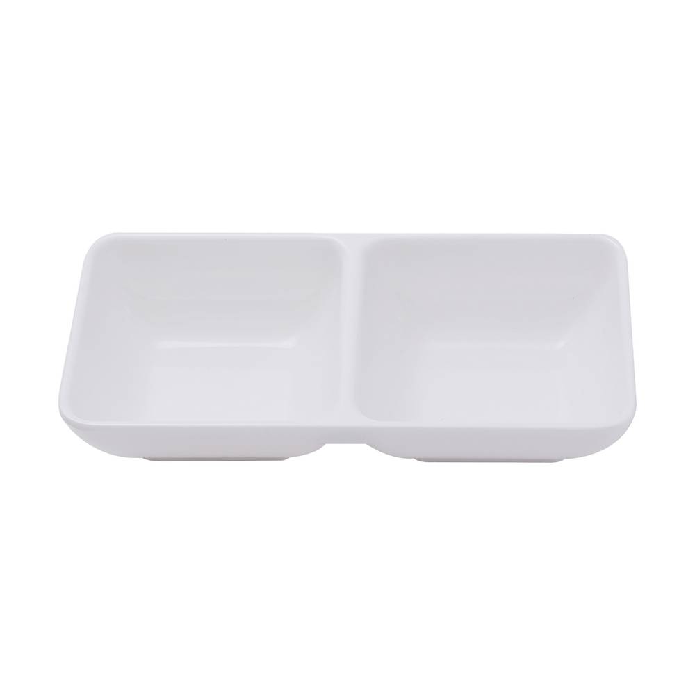 Plato para servir de melamina color blanco 20 x 7.3 x 7 cm