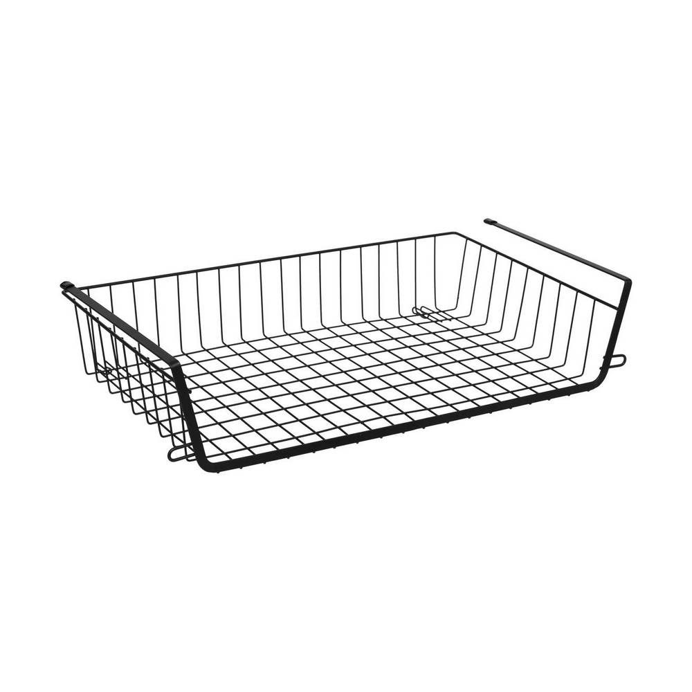Cesta colgante de metal de 51.5 x 30 x 11.5 cm color negro
