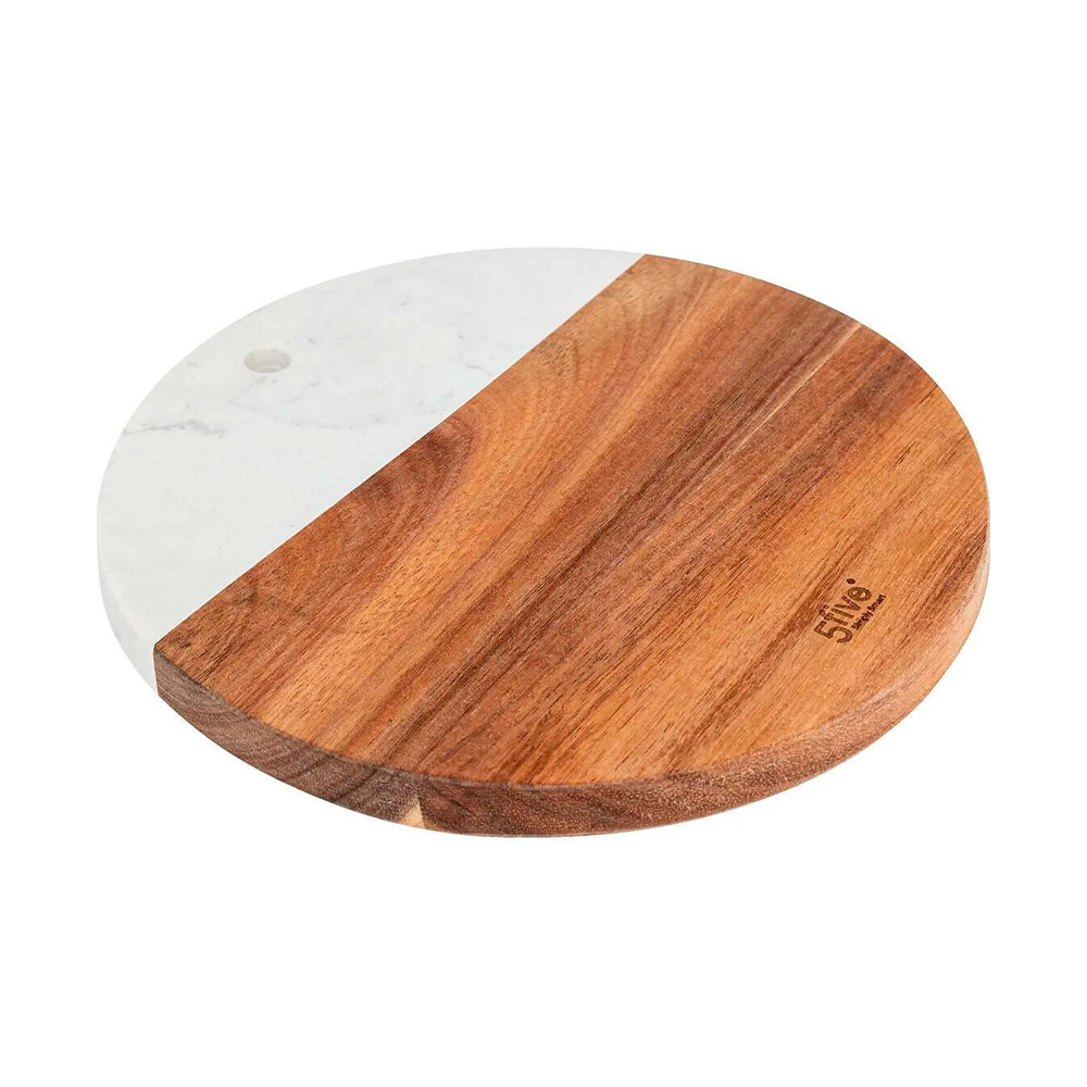 Tabla para servir de acacia/mármol de 20 cm