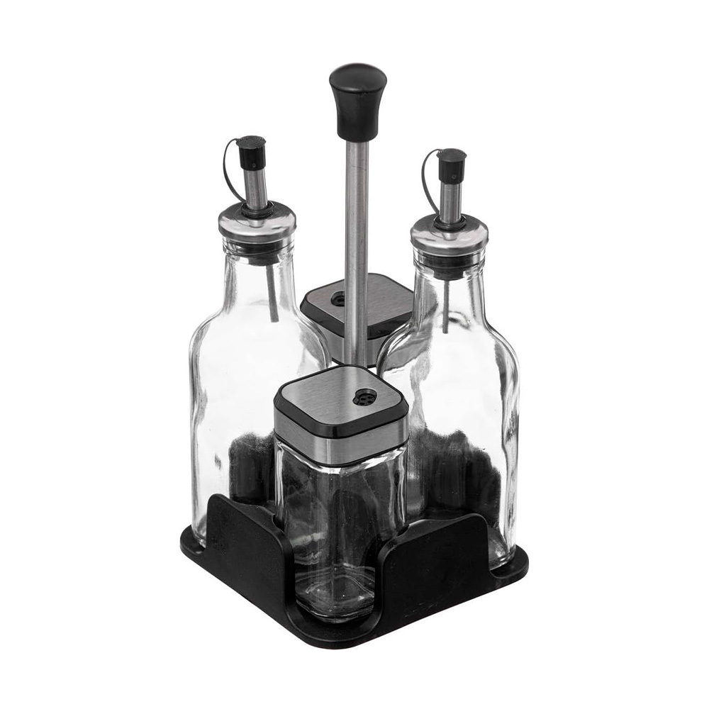 Botella de vidrio para aceite/vinagre y sal/pimienta 4 unidades