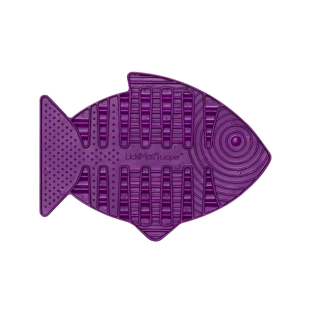 Tapete antiestrés para gatos en forma de pez casper morado