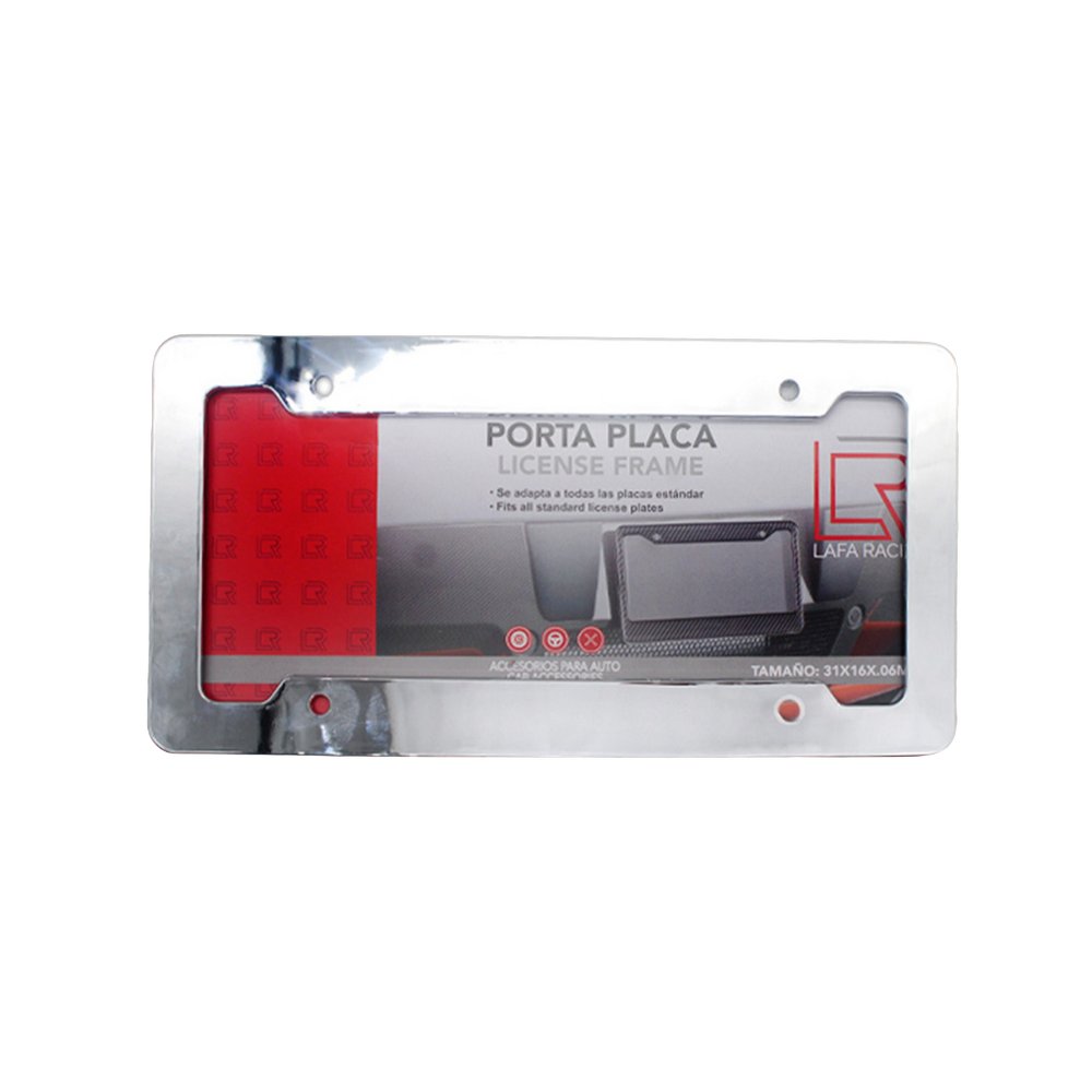 Marco para placa cromado 31x15.8 centimetro