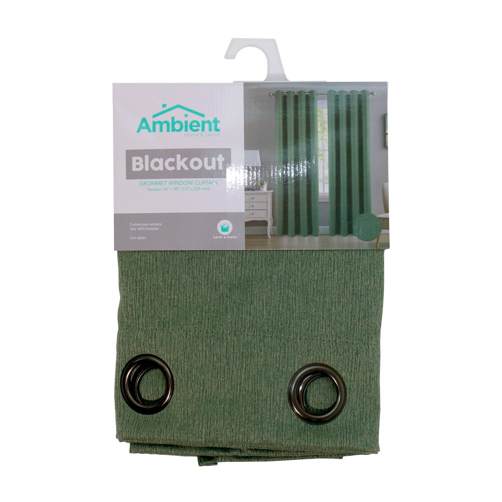 Cortina para ventana verde blackout premium 137 x 229 cm