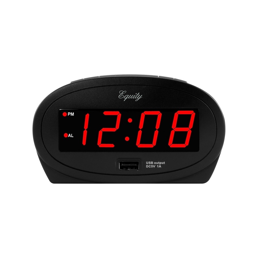 Reloj de mesa digital con alarma negro