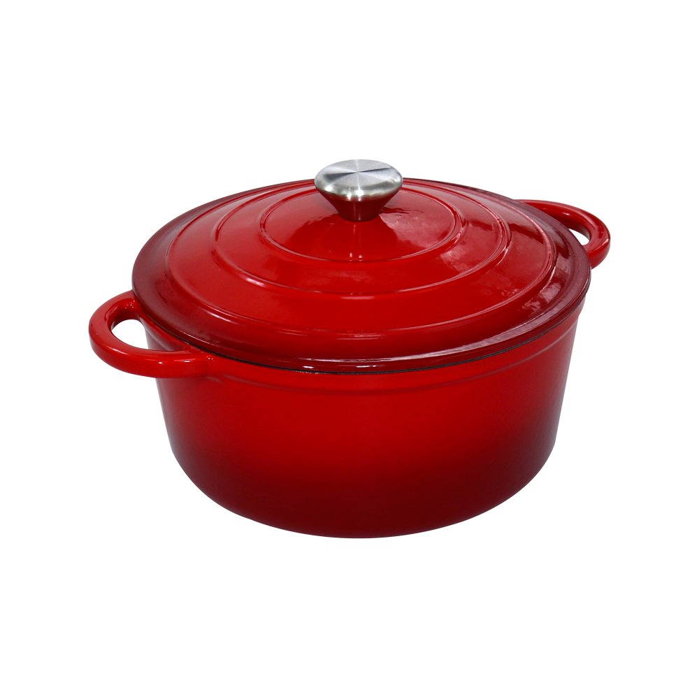 Cacerola de hierro fundido 26 x 12 cm roja