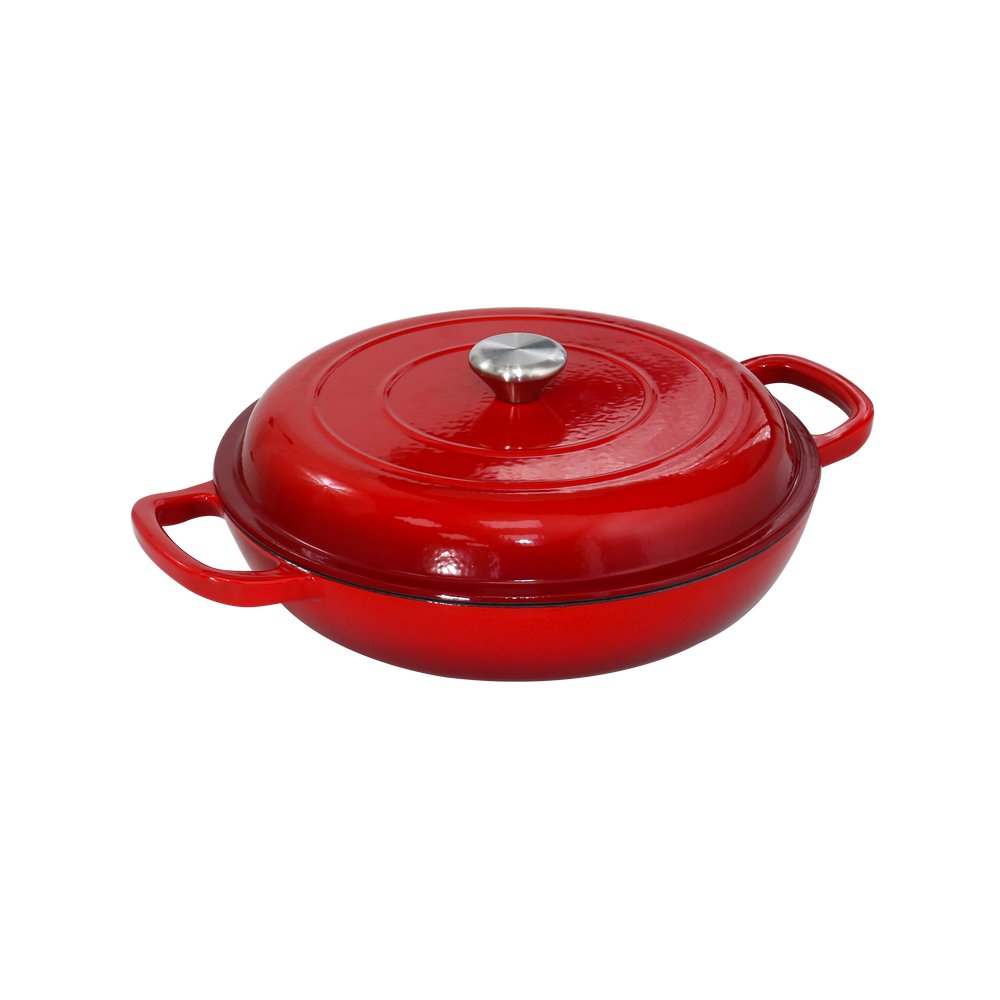 Cacerola de hierro fundido 30.5 x 7 cm roja