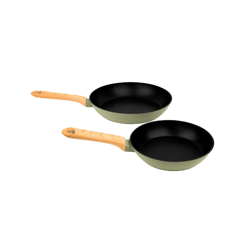 Juego de sartenes de aluminio con antiadherente 20 cm/28 cm verde