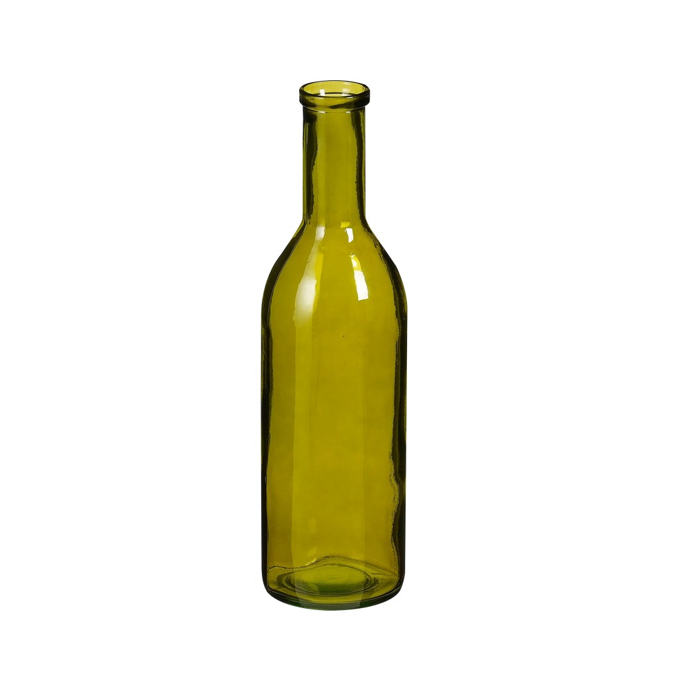 Florero decorativo de vidrio 50x14 cm verde