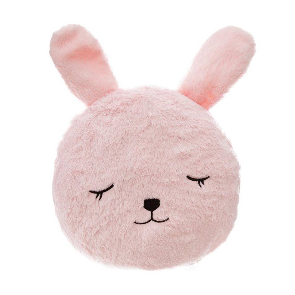 Cojín decorativo de conejo rosado poliéster 27 cm