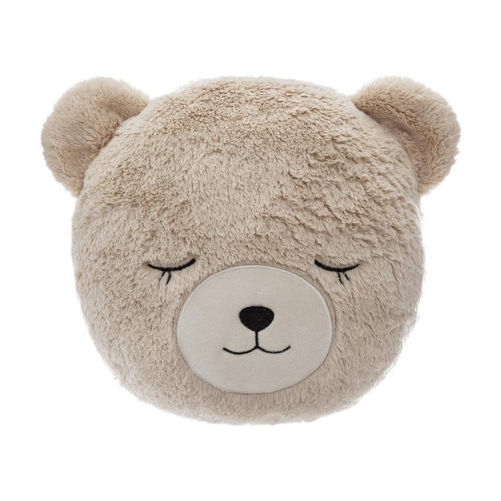 Cojín decorativo de oso beige poliéster 27 cm