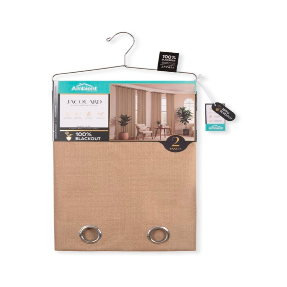 Cortina para ventana 96 x 213.3 cm café claro rutherford - 2 piezas