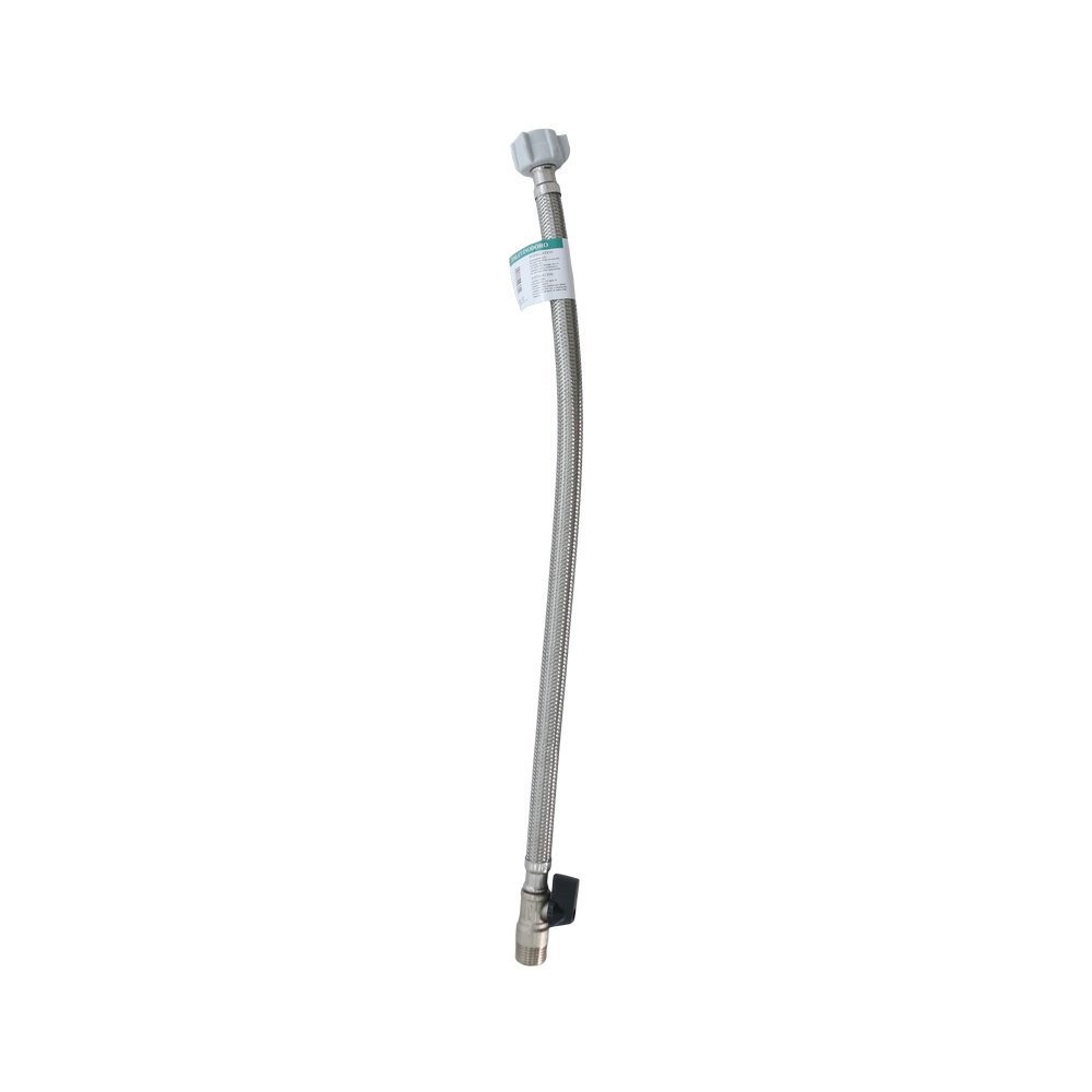 Tubo abasto para inodoro metalico flexible con valvula 3/8x7/8x20 pulg (9.5 x 22