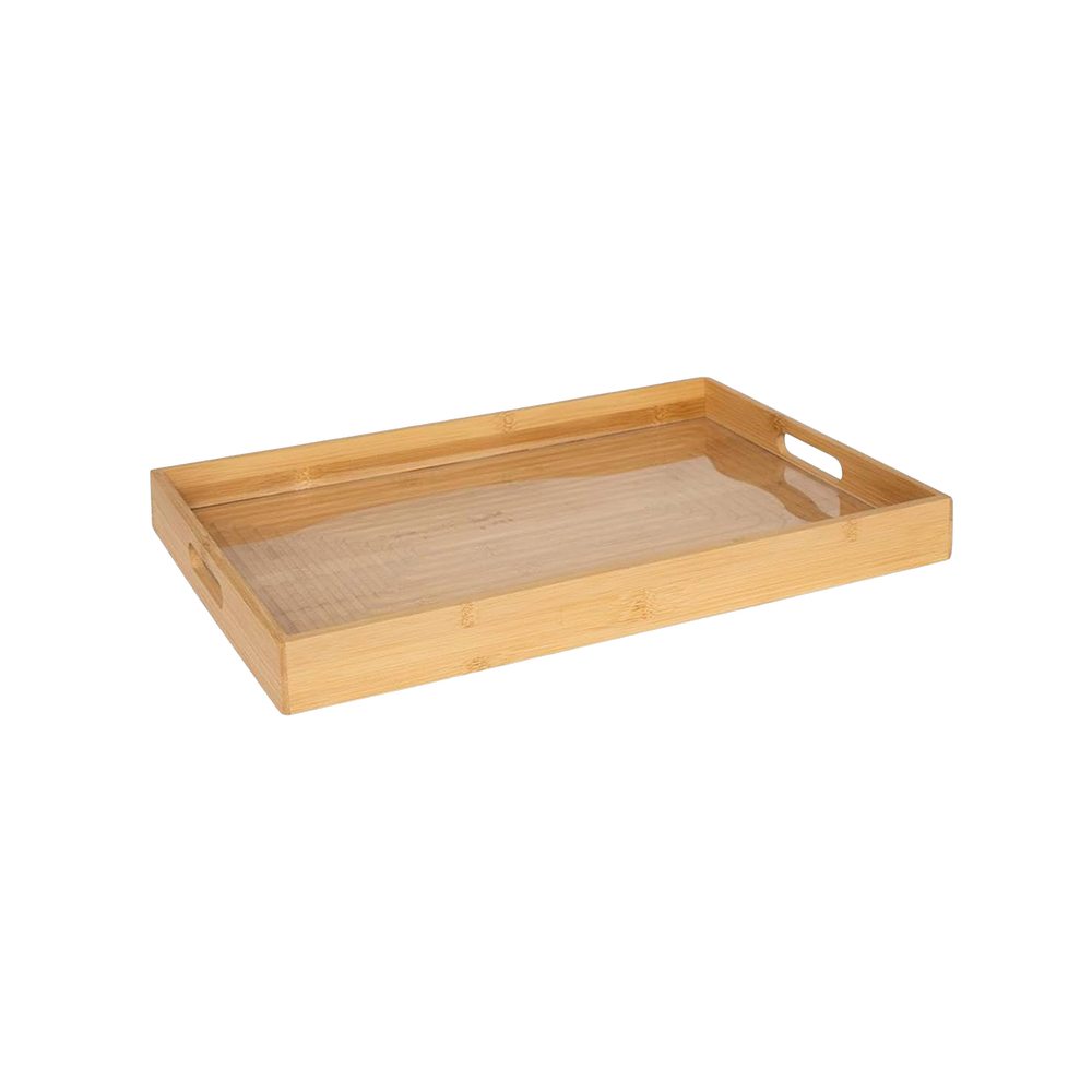 Azafate desayunador de bambú 46 x 30 cm beige