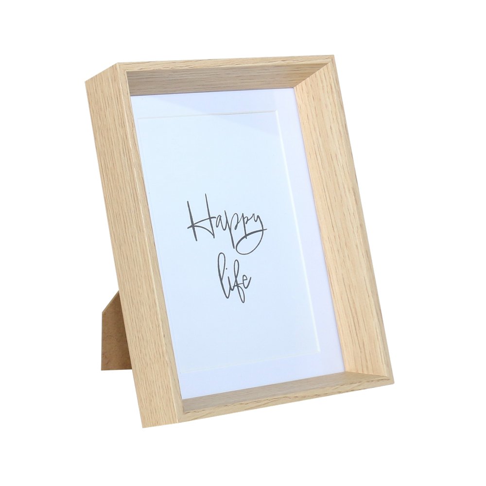 Marco para foto de madera 22 cm color beige