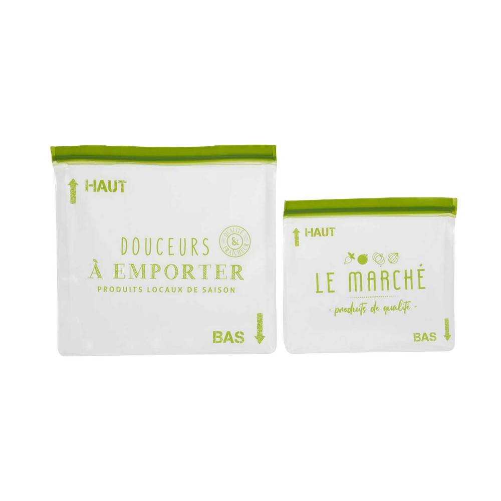 Bolsas de plastico reutilizables para comida 2 piezas