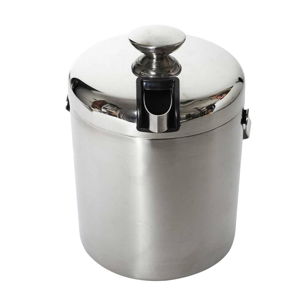 Hielera para bar metálica con tapadera 1.3 l plateada