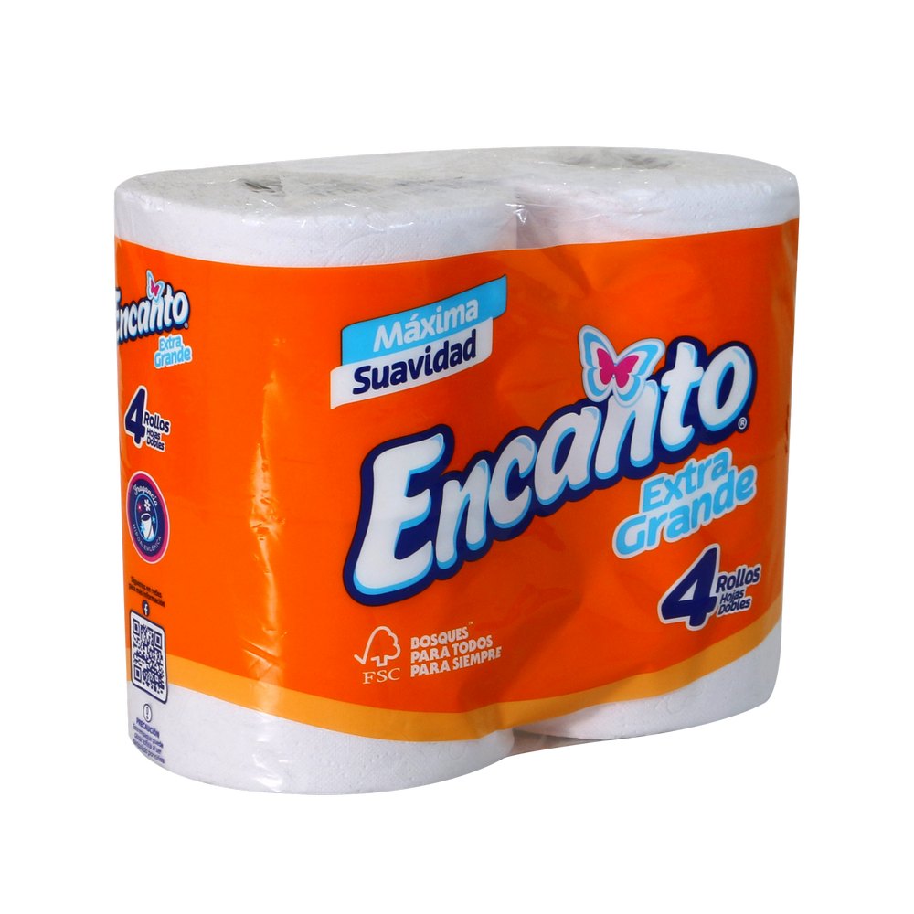Papel higienico encanto extra grande 390 hd s/4