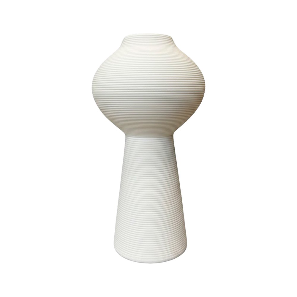 Jarrón de cerámica 5 x 23 cm blanco